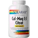 Solaray Cal-mag 1:1 Citrat m. vitamin d og K2